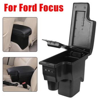 Pre Ford Focus 2 mk2 Opierke Úložný Box Box USB Interiérové Detaily Auto Styling Retrofit Časti Auta Opierkou Pre Ford Focus