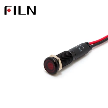 FILN 8 mm LED svetelný panel namontované s plochou hlavou black metal shell mini 12v 24v 110v 220v s 20 cm kábel