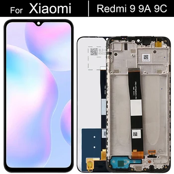 100% Originálne LCD Pre Xiao Redmi 9 9A 9C LCD S Rámom Displej A Dotykové Obrazovky Montáž Na Redmi 9A 9C LCD Displej