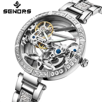Ženy, luxusné hodinky Automatické Mechanické Hodinky Limitovaná Edícia Business rekreačné dámske Hodinky oceľové remienok žena Náramkové hodinky