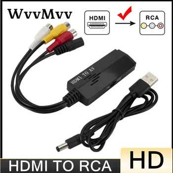 HDMI RCA Kábel 1080P HD Video a Audio Prevodník Male RCA AV Component Converter Pre DVD HDTV TELEVÍZOR Krátke ZF