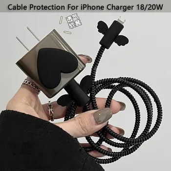 USB Dátový Kábel, Ochranný Kryt Pre iPhone 12 13 Pro 20W 18W Rýchlo Nabíjačka, Kábel, Ochranný Vodič Winder Špirála na Ochranu Kábla