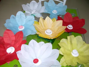 Nový 20 ks Papiera Lotosový Kvet Plávajúce Svietidla, ktorí Chcú Lampa Party Dekorácie