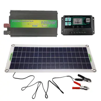 1000W Solárny Panel Plus Invertor Nastavený Solárny Panel Nastaviť Ultra-tenké Výkonné Solárne Nabíjanie Auta 1 ks solárny regulátor