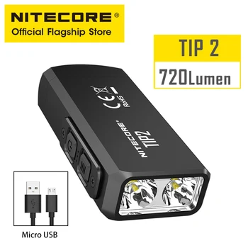 NITECORE TIP2 Mini Keychain Svetlo Dual-Core Magnetické Malé Tlačidlo Lampa Svetlé Multi-funkčné oblasti výchovy k DEMOKRATICKÉMU občianstvu Prenosné dobíjacie Baterky