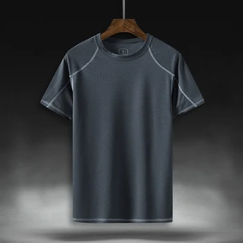 Bežné T Shirt Mens Black Tees Letné T-košele pre Voľný čas Ázijské Veľkosť Krátke Rukávy T-shirt Farbou Voľné O-krku Priedušná C306