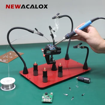 NEWACALOX Magnetické Flex Zbraní Workbench pomocné Ruky, Spájkovanie Tretej Strane Vise 360° Otočná Doska Zariadenie Prepracovať Nástroj