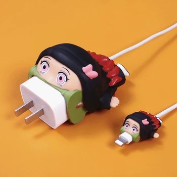 Démon Vrah Chránič Kábel Nabíjačky Anime Roztomilý Organizátor Cartoon USB Kábel Chránič Nastaviť Kawaii Kábel Sústo Pre iPhone 12