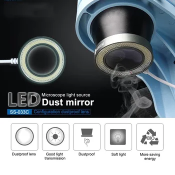 SS-033C 2 V 1 LED Mikroskopu Svetlo USB Okrúhle Lampy, UV Olej Dymový Dôkaz Zrkadlo pre Telefón BGA Opravy Mikroskopom Lampa