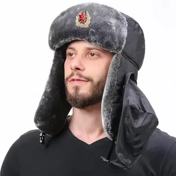Zimné Sovietsky Vojenský Odznak Klobúk Mužov Vetru Nepremokavá 2021 Ženy Vonkajší Klobúk Pribrala Ochranu Sluchu Ruskej Teplé Ski Hat