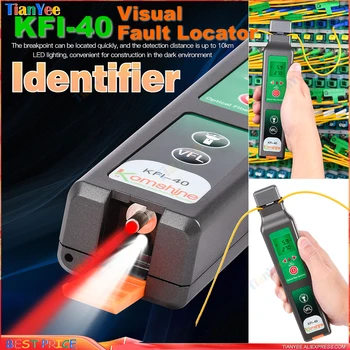 KFI-40 Identifikátor + Vizuálne Poruchy Locator Červený Laser Tester Multi Chuck Komshine KFI 40 VFL FTTH Live Vlákniny 800-1700nm Detektor