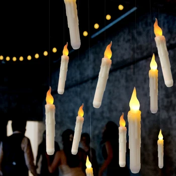 Vianočný Dekor Plávajúce LED Flameless Elektronické Sviečky S Diaľkovým ovládaním Pre Narodeninovej oslavy Svadby Domov Triede Spálne