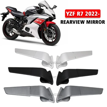 Pre YZF R7 2022 Príslušenstvo Pre Yamaha R7 YZF-R7 2021 2022 Bočné Zrkadlá Upravené Vietor Nastaviteľné Krídlo Otáča Spätné Zrkadlo