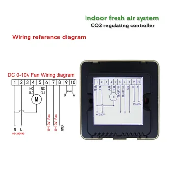 0-10V ventilátor výstup čerstvého vzduchu systémové príslušenstvo CO2 monitorovania a kontroly zariadení, CO2 snímač výmenu vzduchu regulátor
