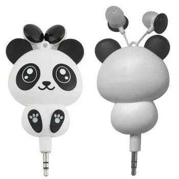 Cartoon Panda Káblové Zdvíhateľnej In-Ear Headset MP3 Slúchadlá Slúchadlá Slúchadlá