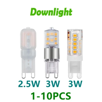 1-10PCS LED Mini G9 Kukurica lampa AC220V 2,5 W 3W super svetlé bez impulzov Crystal lampa môže nahradiť 20W 50W halogen žiarovka