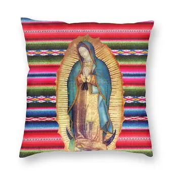 Panna Mária Z Guadalupe Virgen Maria Zarape Štvorcový Vankúš Dekorácie Panny Márie Katolíckej Vankúš Hodiť Vankúš na Gauč