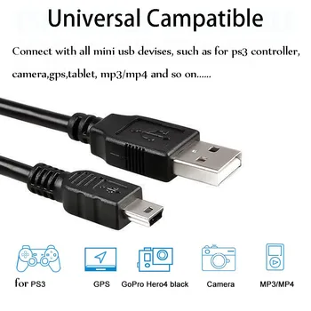 Pre Fotoaparát, MP3, MP4 Nabíjací Kábel Kábel Adaptéra USB 2.0 Muž na Mini 5 kolíkových Dátových Káblov USB Predlžovací Kábel