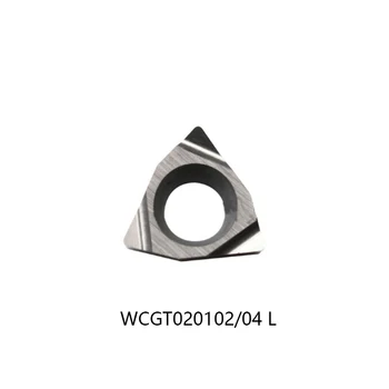 WCGT Pôvodné 10PCS/BOX WCGT020102L 020104L WCGT020104L L HTI10 NX2525 CNC Obrábacie Nástroje na Frézovanie, Karbid Vložiť Fréza