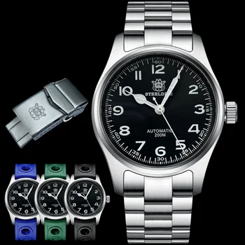 STEELDIVE Pilot SD1940M Mechanické Hodinky Swiss Svetelný 20Bar 200 M vodotesnosť Luxusné Sapphire Crystal Klasické Náramkové hodinky