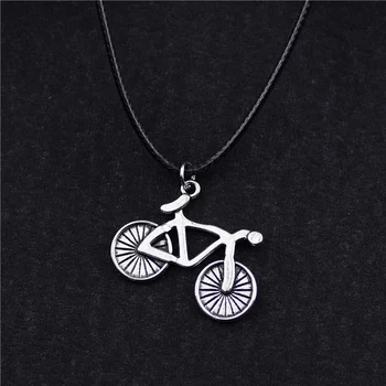 Osobnosti Antique Silver Farba Požičovňa Prívesok na Bicykli Kúzlo Kožený Náhrdelník pre Ženy, Mužov, jazda na Bicykli Šperky, Darčeky, Doplnky