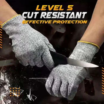 Level 5 Rezané Odolné Rukavice Vysokej pevnosti Priemysel Kuchyňa Záhradníctvo Anti-Scratch Anti-cut Rezací ochranné rukavice pre prácu