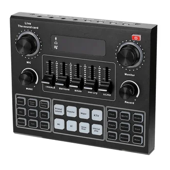 V9 Audio Studio Zvukovú Kartu, 3,5 mm Mikrofón Náhlavnej súpravy Live Vysielanie Bluetooth-kompatibilné Zvukový Adaptér pre Telefón Počítač