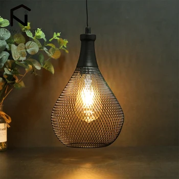 Moderné Stolové Sviečky Prívesok Visí Lampa Light Black Železa Zavesenie Klietky Vintage LED Minimalistický Bezdrôtový Lampa Lampa Odtiene