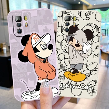 Cartoon Módne Mickey Mouse Telefón puzdro Pre Xiao Redmi Poznámka 11 11S 11T 10S 10 9S 9T 9 8T 8 Pro Plus 5G Kvapaliny Lano Kryt