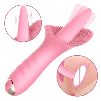 10 Režimy Jazyk Lízanie Vaginálny Vibrátor Masáž G-bodu Klitorálny Klitoris Tickler Masér Sexuálne Hračky pre Ženy Orgazmus Produkt Shop