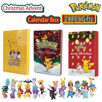 24 KS Pokemon ABC Štýl Vianočný Adventný Kalendár Box Pikachu Akcie Obrázok Hračky Anime Postava Deti Hračky Pokemon Gits Box