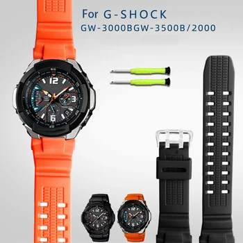 Silikónové watchband pre Casio letectva G-Shock GW-3000B GW-3500B / 2000 series vonkajší živice hodinky remienok mužov náramok bracele