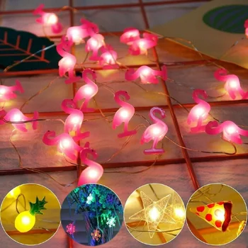 20 LED 2m String Svetlo Flamingo Ananás Hviezdy Melón Tvar LED Lampa pre Hawaii Svadba, Narodeniny, Party Deti Miestnosti Dekorácie