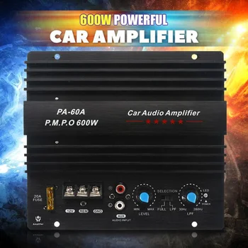 12V 600W Car Audio Zosilňovač Rada Subwoofer Bass Modul Reproduktora Mono Kanál Odolné Lossless Vysoký Výkon Zosilňovač PA-60A