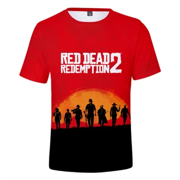Populárna Hra T-shirt Red Dead Redemption 2 3D Tlač Streetwear Muži Ženy Módne O-Neck T Shirt Hip Hop Tričko Mužské Šaty, Topy