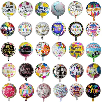 10 ks 18-Palcové Happy Birthday Hélium Balóniky Kolo Fólie Globos, Dievčatá, Deti, Narodeniny, Party Dekorácie Narodeniny Balónoch