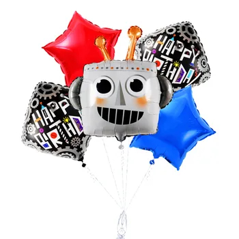 1set Pioneer Cartoon Robota Hlavu Fólie Hélium Balóniky Námestie Mechanické Prevodovky Globos Detí, Narodeniny, Party Dekorácie Deti Hračky