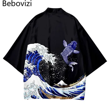 Kapor Japonský Cardigan Žien a Mužov Harajuku Voľné Tradičné Kimono Cosplay Haori, Blúzky, Topy Yukata Župan Oblečenie Plus Veľkosť