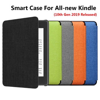 Ochranný plášť PU Kožené Štruktúru Tkaniny Pokrytie Ultra Slim Smart Case Pre Amazon All-nový Kindle 10. Generácie 2019 Vydané