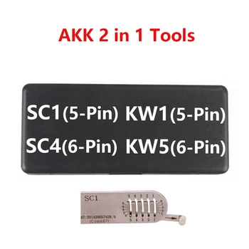 AKK KW5 Nástroj VS LISHI SC1 KW1 SC4 (6-Pin), 2-V-1 pre Kwikset Schlage Dverové Zámky Zámočník Nástroje