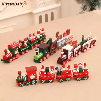 1Pcs domček pre bábiky Drevený Vlak Vianočné Ozdoby, Vianočné Dekorácie Pre Domov Darčeky, Vianočné Tabuľka Dekorom Vianočné Mini Hračky