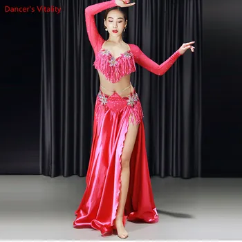 Ženy, Orientálne Tanečné Kostýmy Top Bellydance Hip Šatku Carnaval Brušného Tanca Podprsenka Dlhé Sukne Nastaviť Výkon Sexy Oblečenie