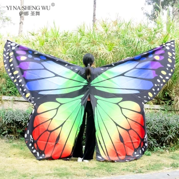 Motýlích Krídel Farebné Krídla Dospelé Ženy, Brušný Tanec Isis Brušného Tanca Príslušenstvo Bollywood Dievča Kostýmy Bellydance Č Palice