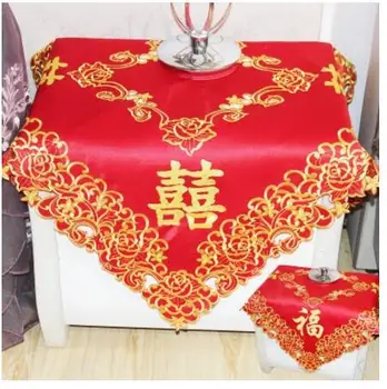 vintage Čínsky štýl, svadobné červený obrus dekoratívne tabuľka kryt prachu dôkaz obrus cabnet