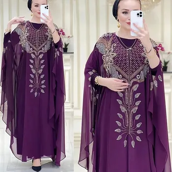 2022 Abaya Dubaj Moslimské Oblečenie Luxusné High Class Flitrami Výšivky, Čipky Ramadánu Kaftan Islam Kimono Ženy Black Maxi Šaty