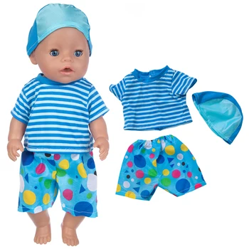 Modrá Nový Oblek Doll Oblečenie vhodné 17 palcové 43 cm Bábiky Oblečenie Narodené Dieťa Oblek Pre Dieťa Narodeniny Fistival Darček