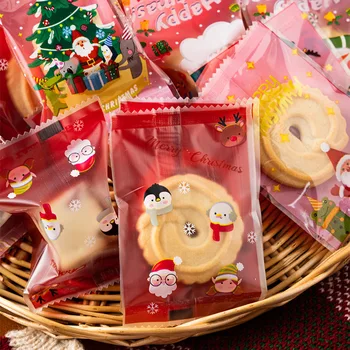 100/500Pcs Vianočná Vločka Ostrý Nugát Balení Taška Celofánu funkcie opp Tašky Non Stick Cookies Jednorazové Candy Balenie Nástroje