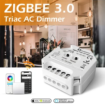 GLEDOPTO Zigbee 3.0 Triac AC Stmievač AC110V 220V APP/Push-Prepínač/2.4 G RF Diaľkové Ovládanie
