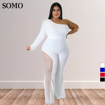 SOMO 2022 Jarné Oblečenie Hot Vŕtať Jumpsuit Ženy Plnej Dĺžke Rovné Nohavice, Slim Fit Plus Veľkosť Romper Veľkoobchod Dropshipping