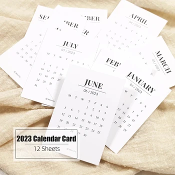 12 Listy/Set 2023 Kalendár Karty INY Štýl Mesačný Plán Memo Pad DIY Denníka Plánovač Scrapbooking Kalendár Agendy